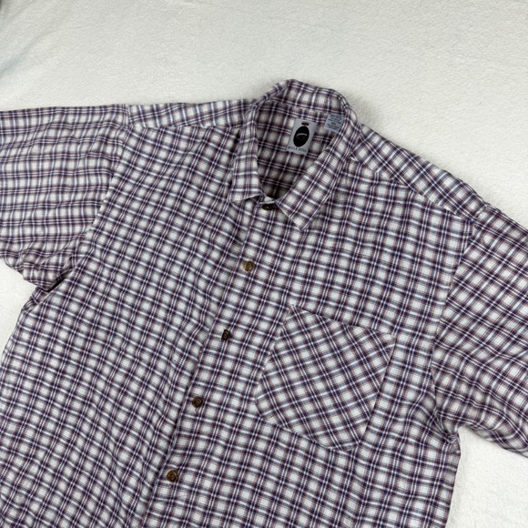 Bugle Boy Other - Bugle Boy Mens XXL Plaid Button Up Shirt Short Sleeve Ramie Cotton Blue Red
